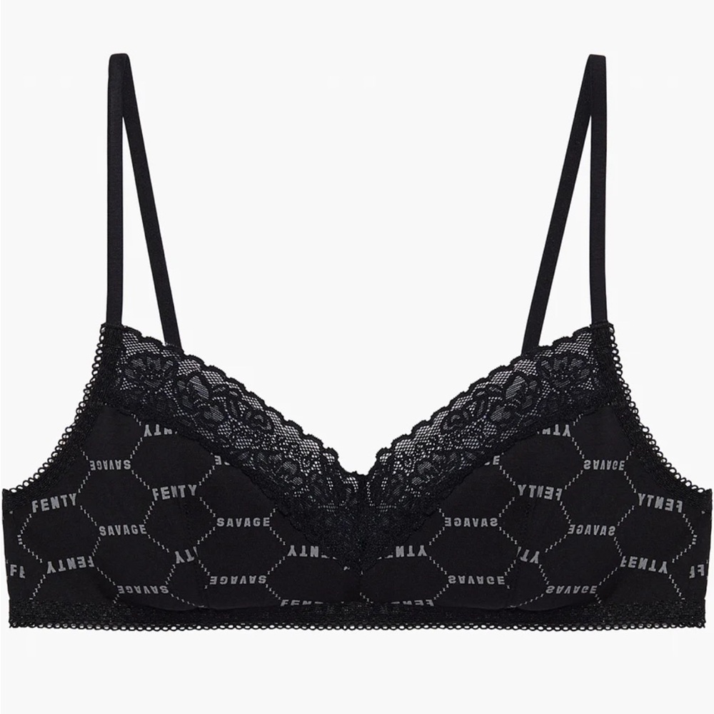 Savage X Fenty Cotton Essentials Lace Trim Bralette